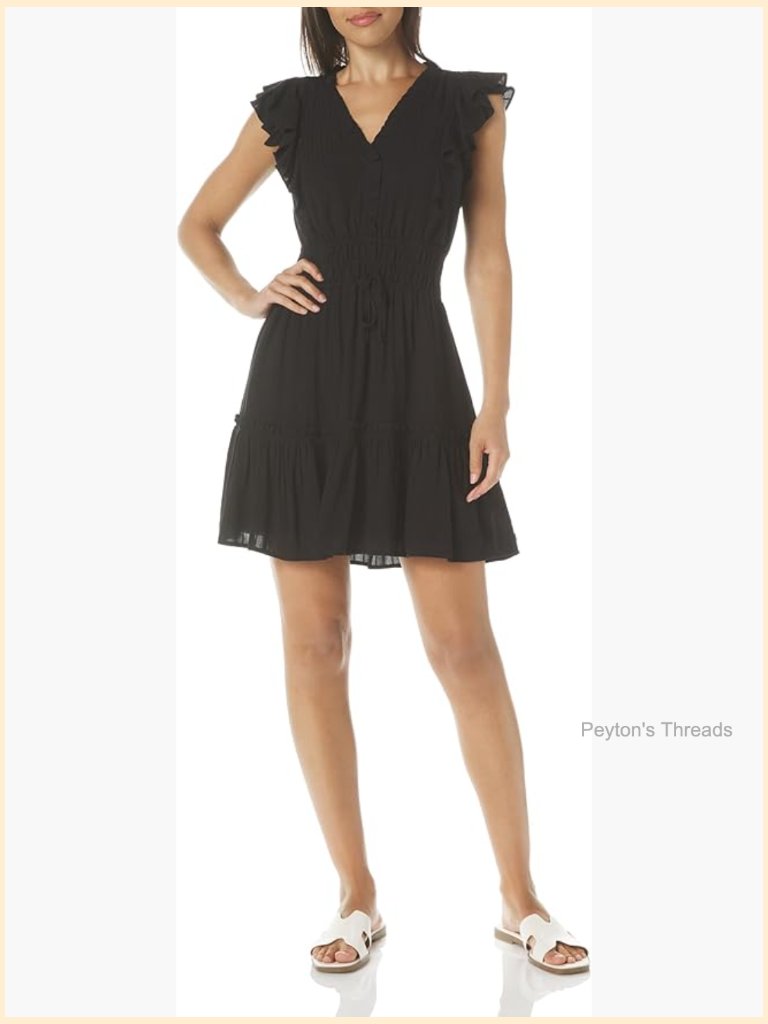 Sleeveless Scoop Neck A-Line Mini Dress With Beaded Detail